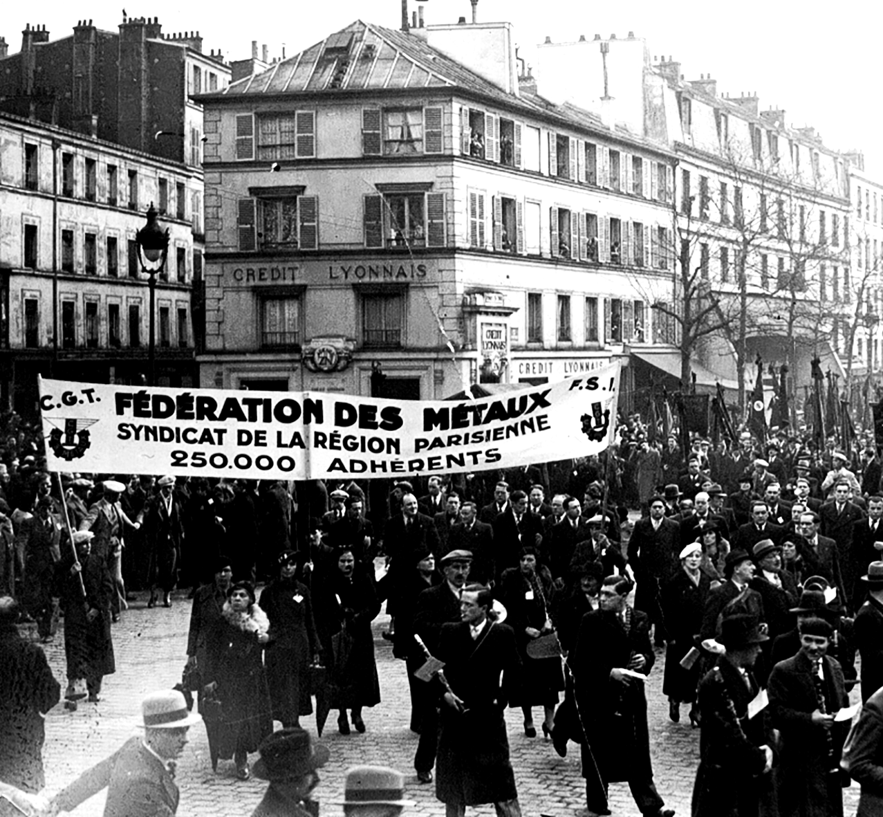 Manifestation de la CGT métallurgie, 1936